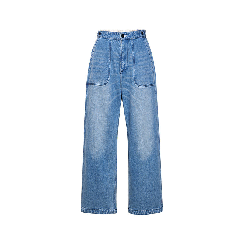 TRACY CHU土耳其进口天空蓝美式复古风抽绳直腿牛仔裤,女装/女士精品,礼服/晚装,淘宝优惠券,粉丝福利购,淘宝优惠卷