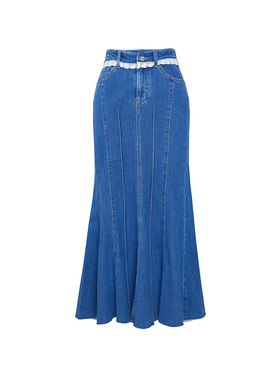 TRACYCHU复古丹宁蓝色鱼尾牛仔半裙休闲慵懒度假千金清冷感恋夏风