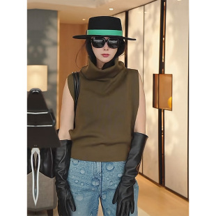 BUY创意高领造型纯色马甲外套百搭通勤 年度MUST TRACYCHU秋季 新款