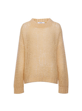 TRACY CHU意大利BOTTOGIUSEPPE艺术针织丝羊绒金黄色大针织衫冬款