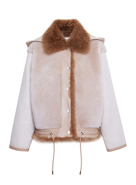 TRACYCHU皮草拉贡美丽奴山羊绒三合一创意外套财阀千金清冷感贵系