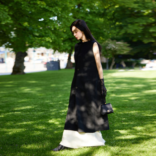 cashmerel黑色超细创意两穿大衣 lp原绒baby 连衣裙 CHU特价 TRACY