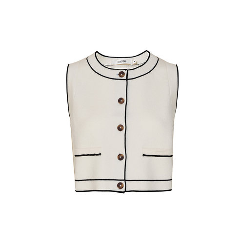 复古COCO小姐针织无袖马甲背心