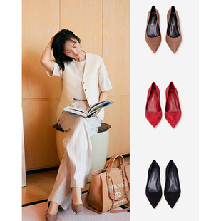 气质高跟鞋 西柚特惠超软反毛皮三色可以跑 跟高6cm CHU TRACY