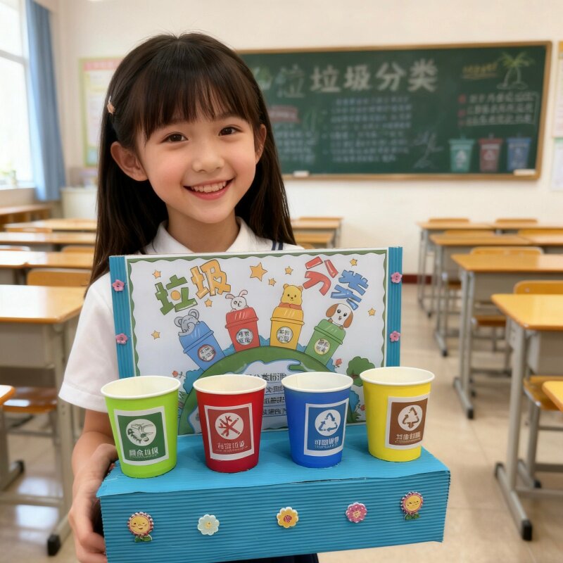 儿童垃圾分类手工材料包 幼儿园手工创意粘贴类