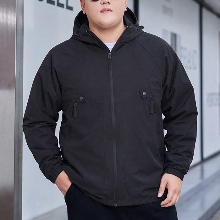 特大码胖哥肥佬秋天外套防风300
