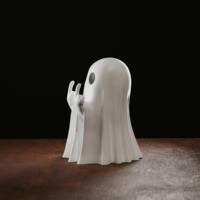 New Halloween cute ghost figant, creative middle finger challenge ghost desktop decoration, as a gift for friends thumbnail 6