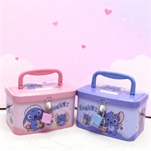 宝宝新年压岁钱储蓄罐史迪仔卡通儿童存钱罐可存取带锁玩具生日礼