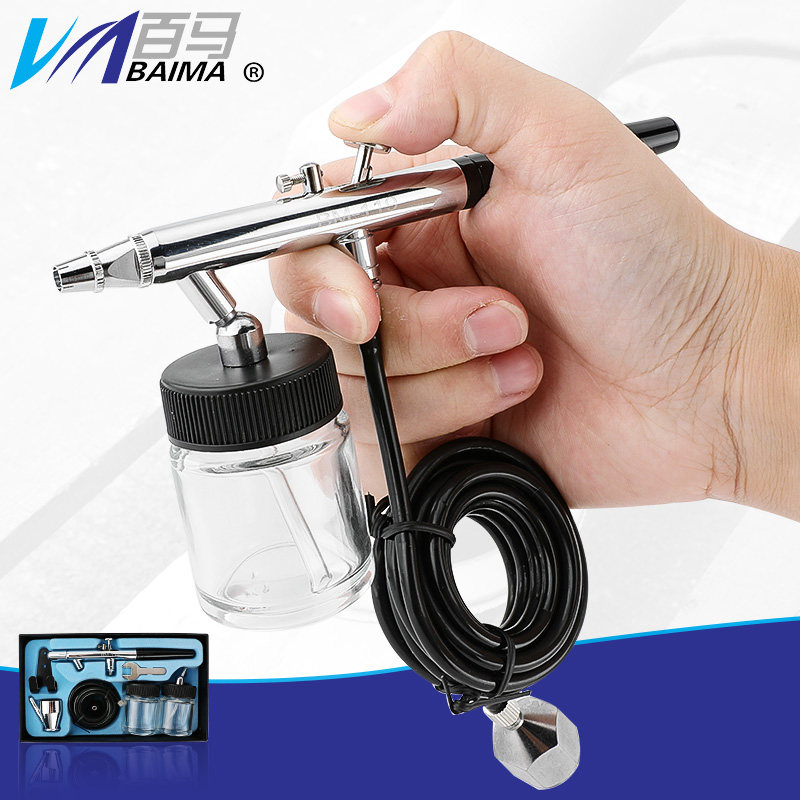 百马BM-119下壶模型套装喷笔 上色笔墙绘汽车彩绘隐形画喷漆0.35