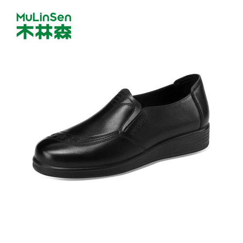木林森中老年妈妈鞋通勤休闲皮鞋