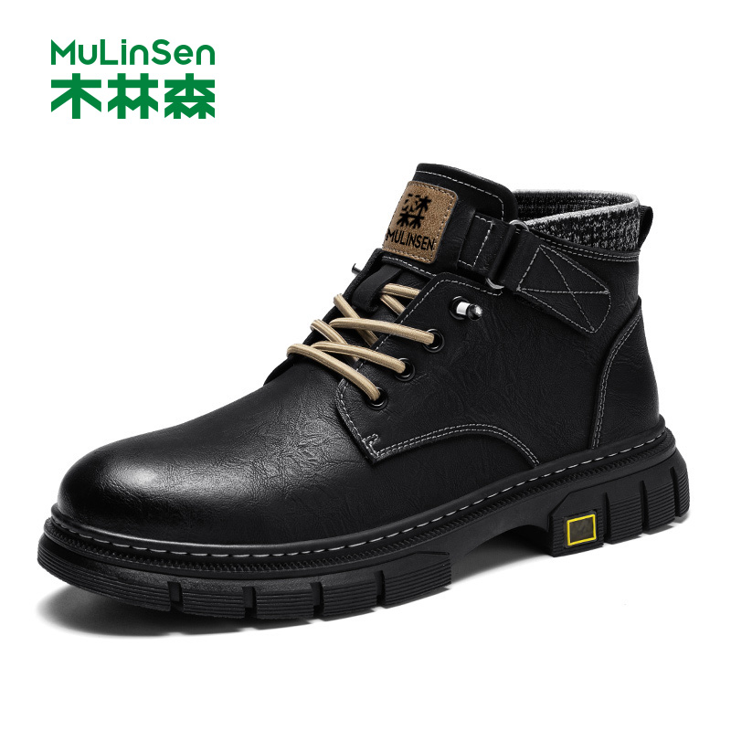木林森高帮马丁靴男秋季工装靴