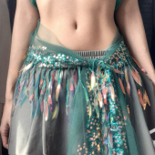 爵士舞屁帘亮片臀巾腰链潮牌运动腰搭hiphop跳舞演出肚皮舞穿搭