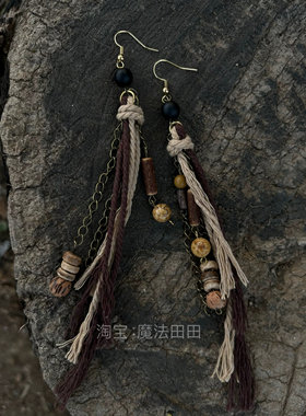 原创耳环流浪风【随行】女复古民族风手工流苏长款气质个性耳饰