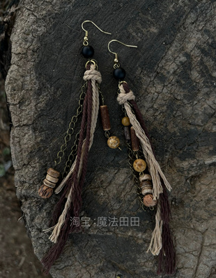 原创耳环流浪风【随行】女复古民族风手工流苏长款气质个性耳饰