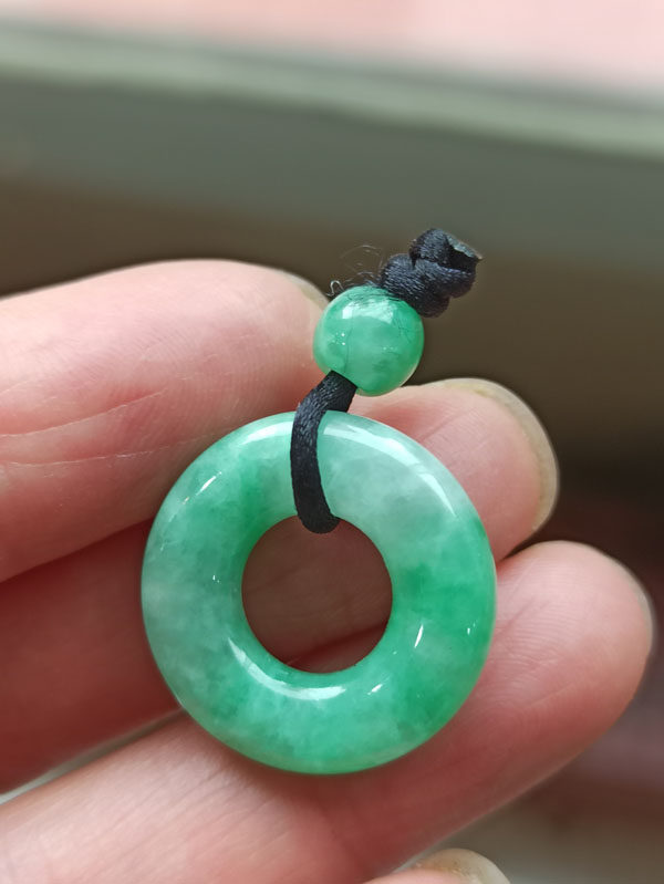 翡翠甜甜圈冰糯阳绿a货 正品支持复检25