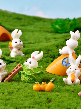 21款萝卜小兔子生肖公仔儿童玩具生日礼造景摆件烘焙蛋糕装饰品