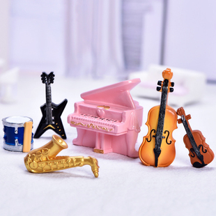 14款大小提琴弓古筝爵士鼓琵琶二胡仿真乐器创意摆件烘焙蛋糕装饰