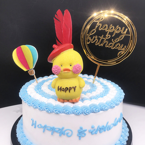 陶瓷嘟嘟鸭公仔 Party烘焙蛋糕装饰摆件玻尿酸鸭儿童玩具生日礼物