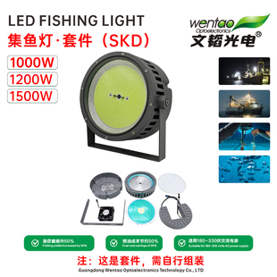 套件全套1000W集渔灯led诱鱼灯光源配件外壳驱动风扇集鱼灯配件