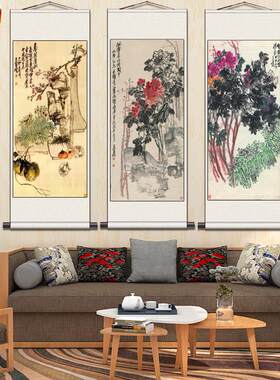 国画仿古画名人字画中堂挂画B复古壁画办公室装饰画吴昌硕山水画E