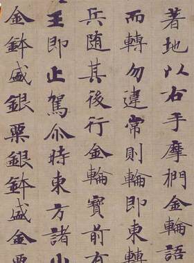 1:1钟绍京小楷转轮圣王经高清复制艺w术微喷古代书法复制品装饰画