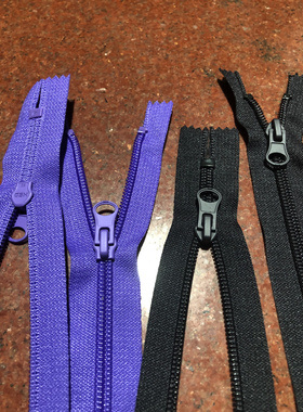 5号尼龙闭口长拉链50~57厘米黑色紫色自动拉锁头品牌拉链编号16
