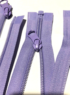 浅紫色5号尼龙YKK开口63~66CM右插拉锁长拉链服装夹克配件