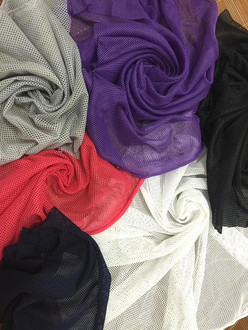 网布网纱网眼布料 制服运动服装鞋包 钓鱼网布料面料辅料黑白色