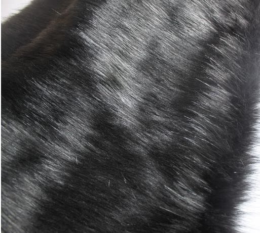 6cm纯黑色仿貂毛长毛绒布料 仿皮草 手机珠宝 高仿狐狸毛9元一米