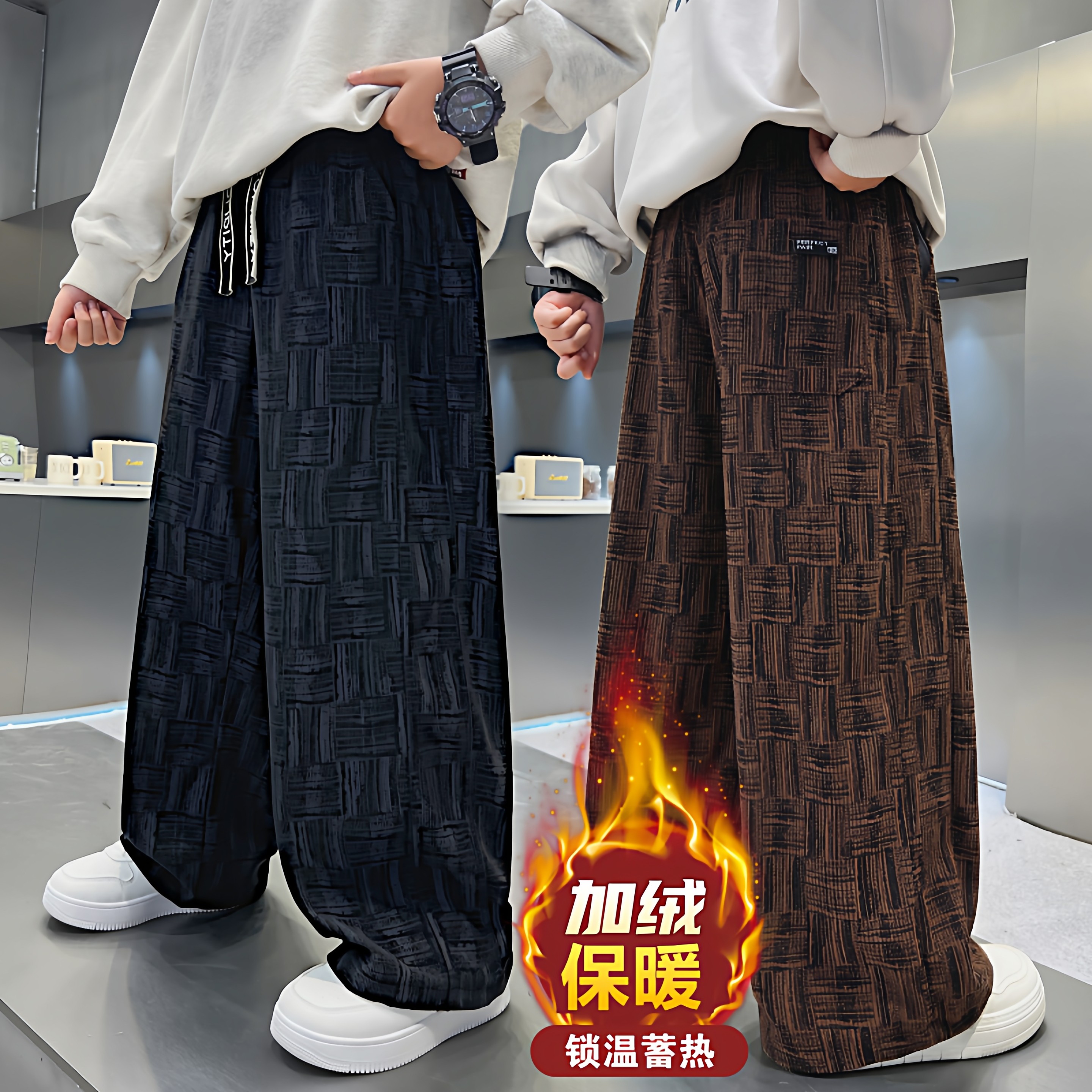 男童一体绒裤子秋冬款保暖灯芯绒裤新款冬季儿童加绒卫裤保暖长裤,童装/婴儿装/亲子装,运动裤卫裤,淘宝优惠券,粉丝福利购,淘宝优惠卷