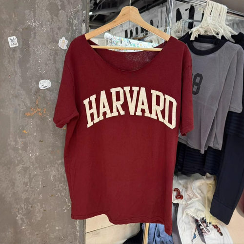 美式酒红色Harvard哈佛字母
