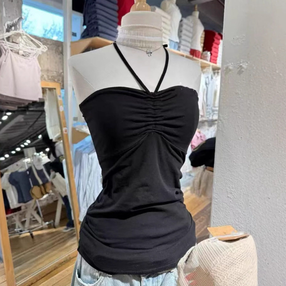 小海鸥辣妹灰色抹胸吊带