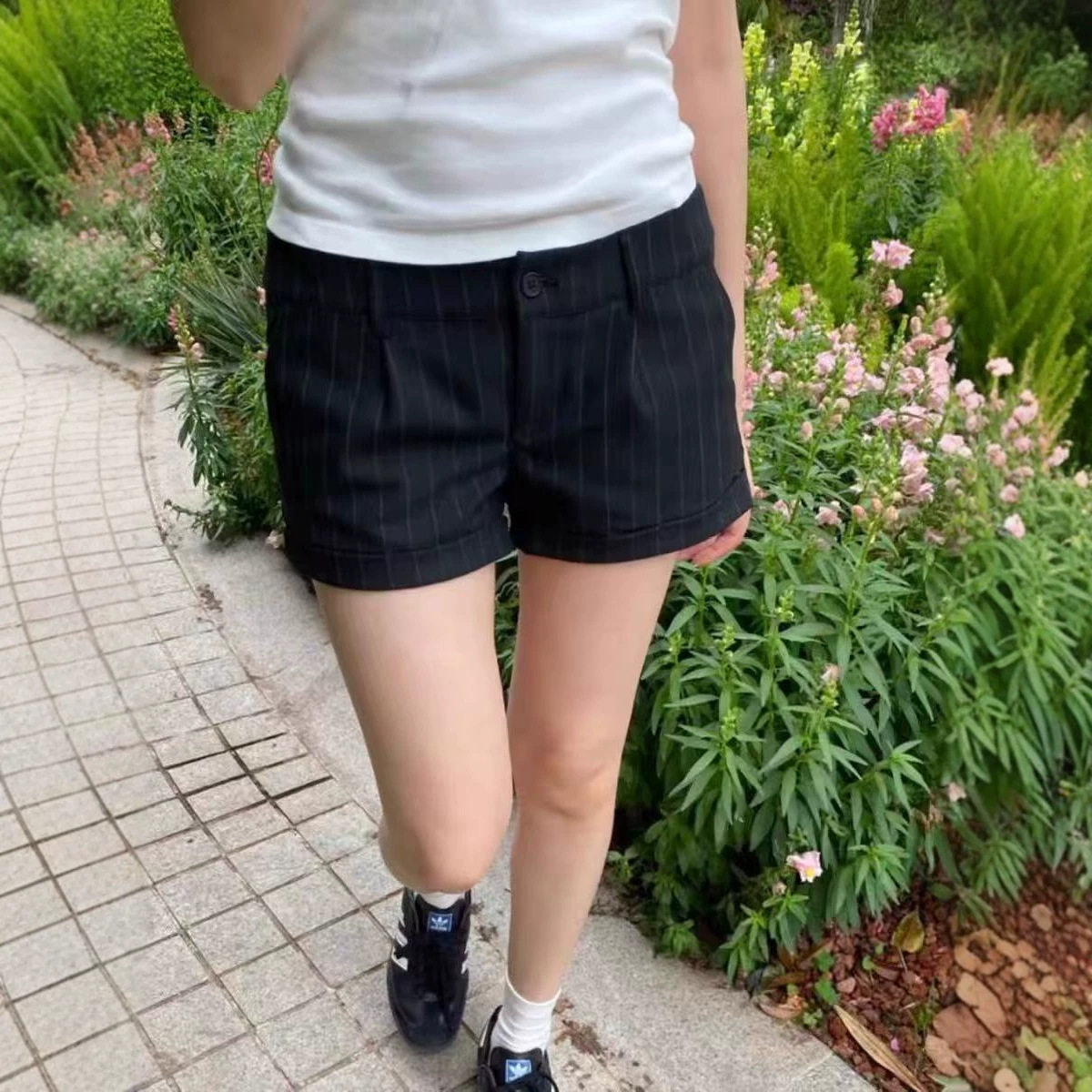 小海鸥秋冬条纹西装裤夏季热裤