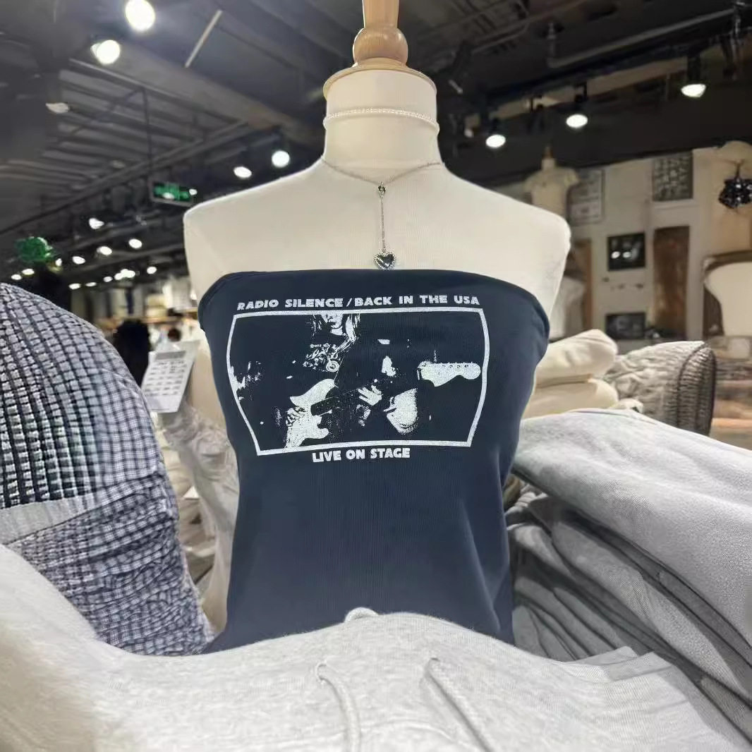 小海鸥美式复古抹胸背心