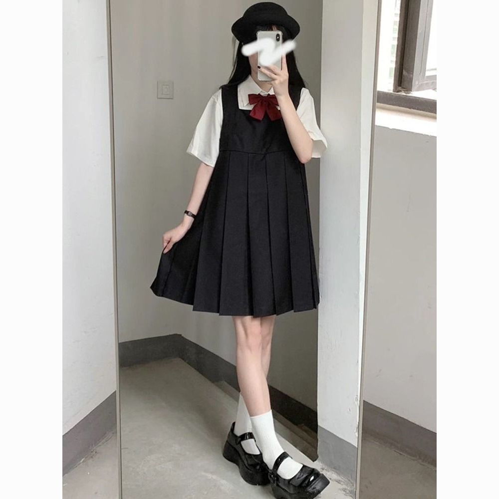 原创日系护奶裙jk制服背带裙可爱套装正版春季学院风中长连衣裙女
