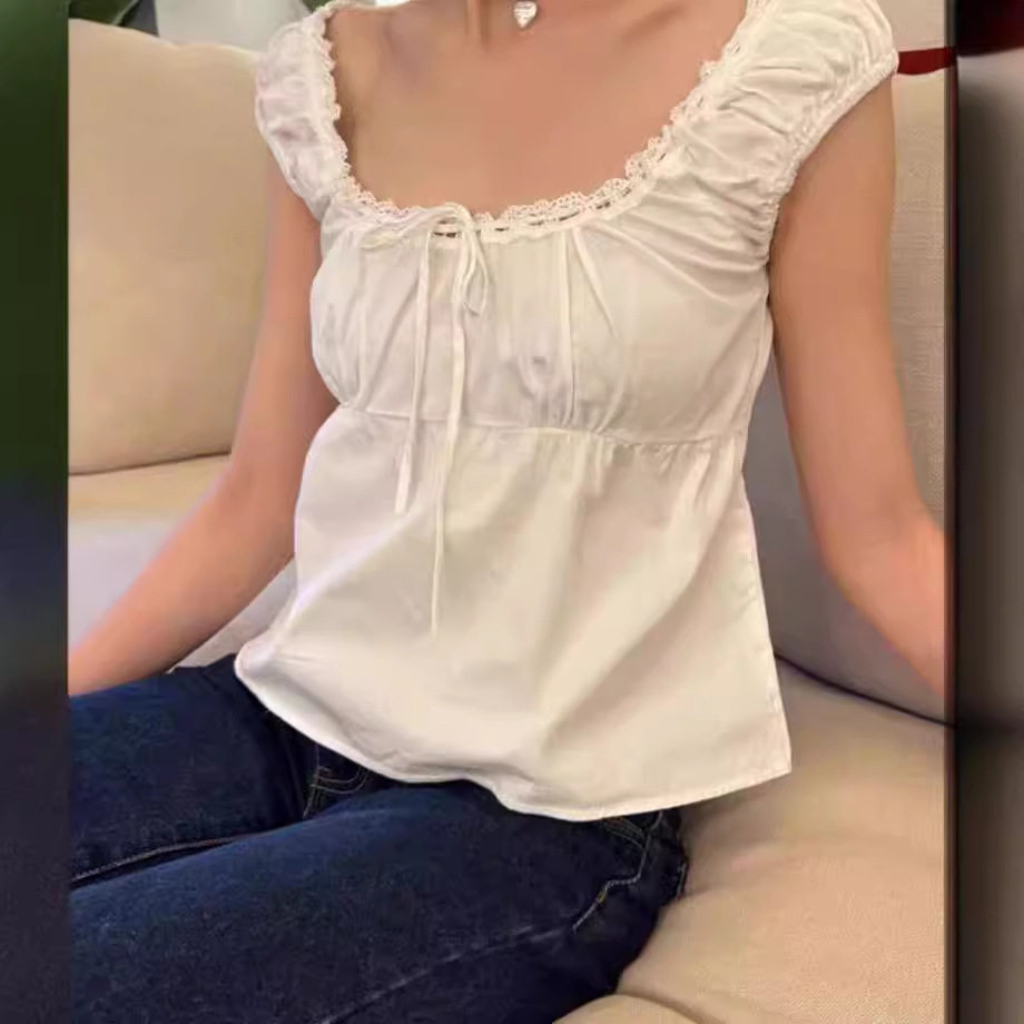 小海鸥白色蝴蝶结T恤1