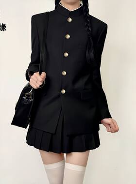 高级修身女生JK套装学生制服立领修身自带点击外套中国风新中式
