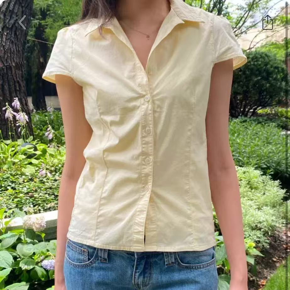小海鸥夏季黄色修身Polo衫
