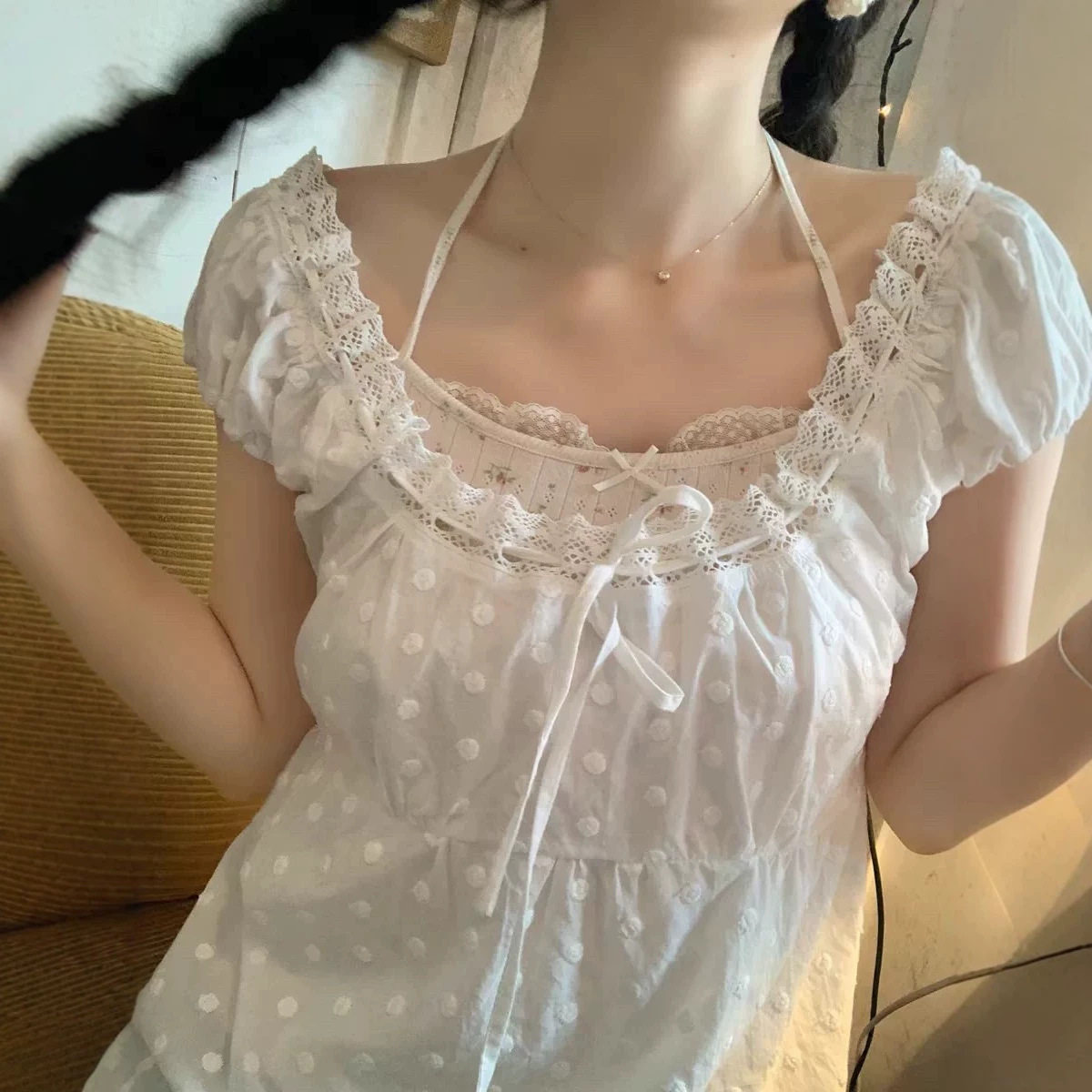 小海鸥美式复古纯欲短袖