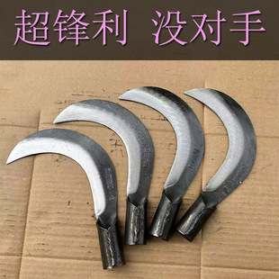 仙湖刀具锰钢手工锻打锋利镰刀割草刀砍甘蔗香蕉刀小弯刀木柄锋利