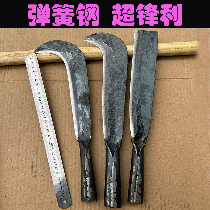 广西仙湖弹簧钢纯手工锻打小柴刀农用砍树镰刀弯刀砍竹子砍甘蔗刀