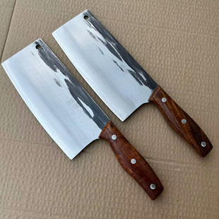 通体夹钢老式夹钢菜刀超薄碳钢刀铁刀厨师刀家用牛肉刀薄刀炮弹钢