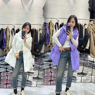 五姐家大码女装秋冬款中长款棉马甲女胖mm200斤宽松坎肩马夹棉服