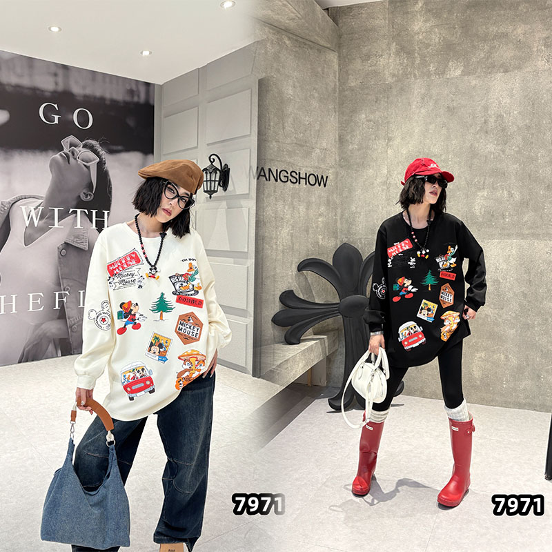 胖妹妹秋冬新款加肥加大卡通米奇卫衣女280斤百搭上衣大码女装