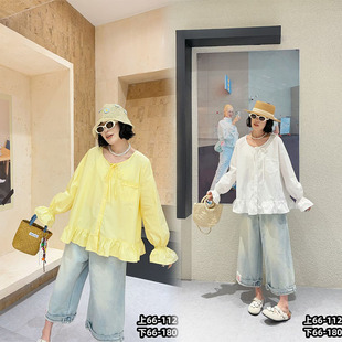 女春季 女装 新款 衬衣大码 200斤宽松娃娃衫 胖妹妹韩系甜美减龄衬衫