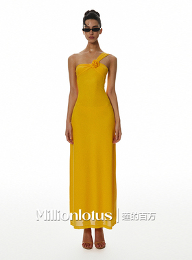 莲的百万野黄玫瑰海滩芭比臀度假连衣裙海边度假性感连衣长裙