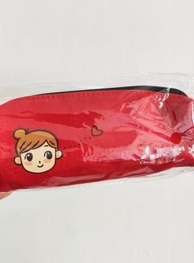笔袋化妆包红色可爱少女化妆袋小收纳袋带logo