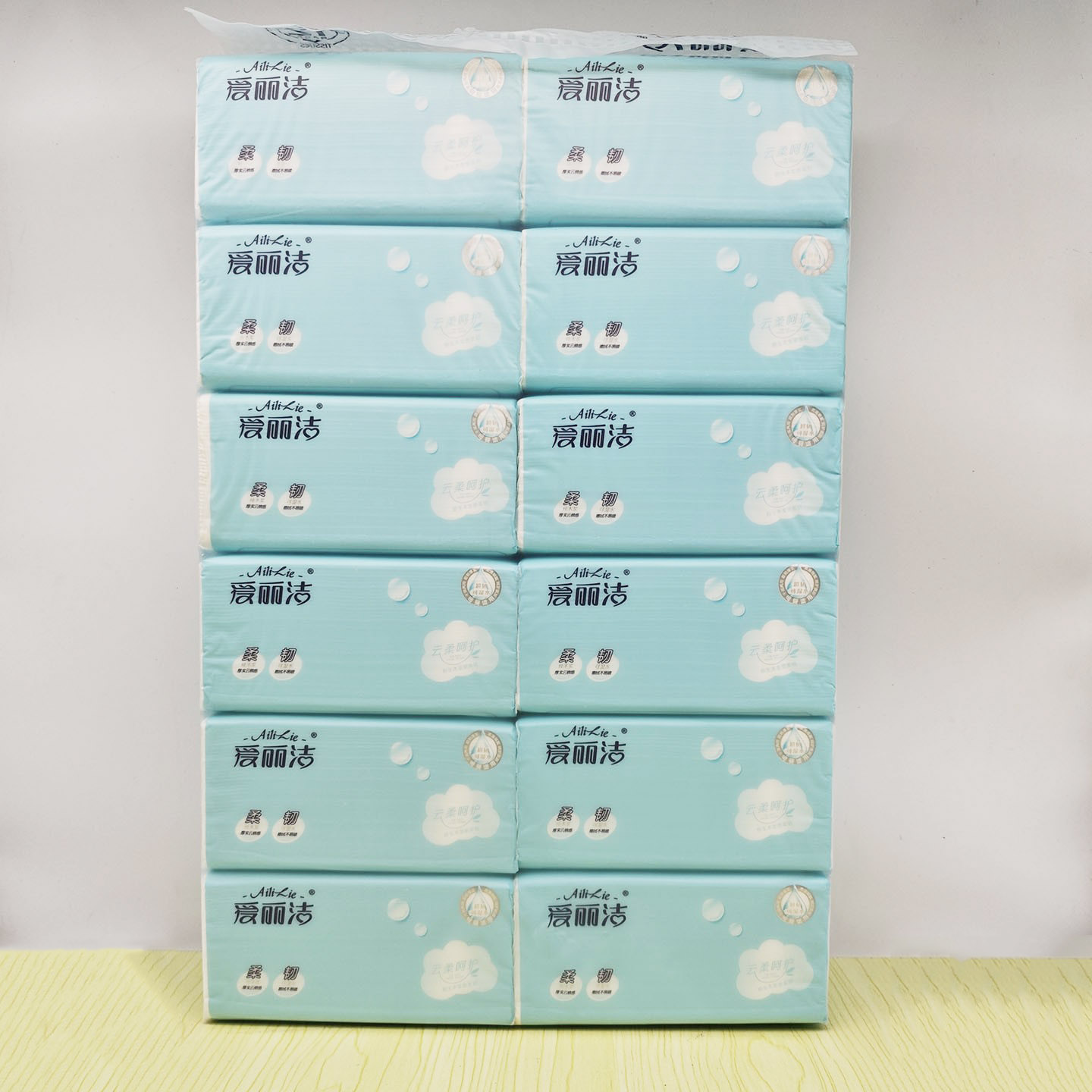 爱丽洁抽纸400张大包原生木浆餐巾纸4层加厚可湿水饭店宿舍家用装
