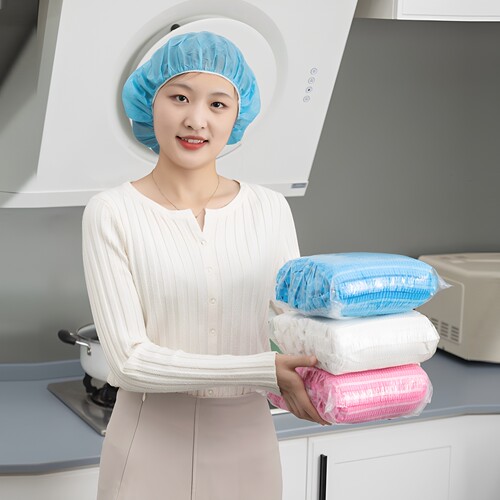 一次性帽子头套无纺布厨师帽医生防尘卫生食品帽餐饮网帽厨房用帽