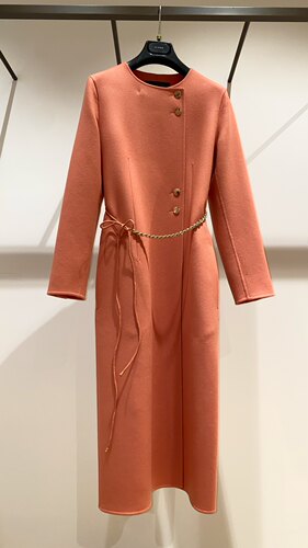 意大利giada大衣代购23年春夏新款修身型长袖通勤长款羊绒